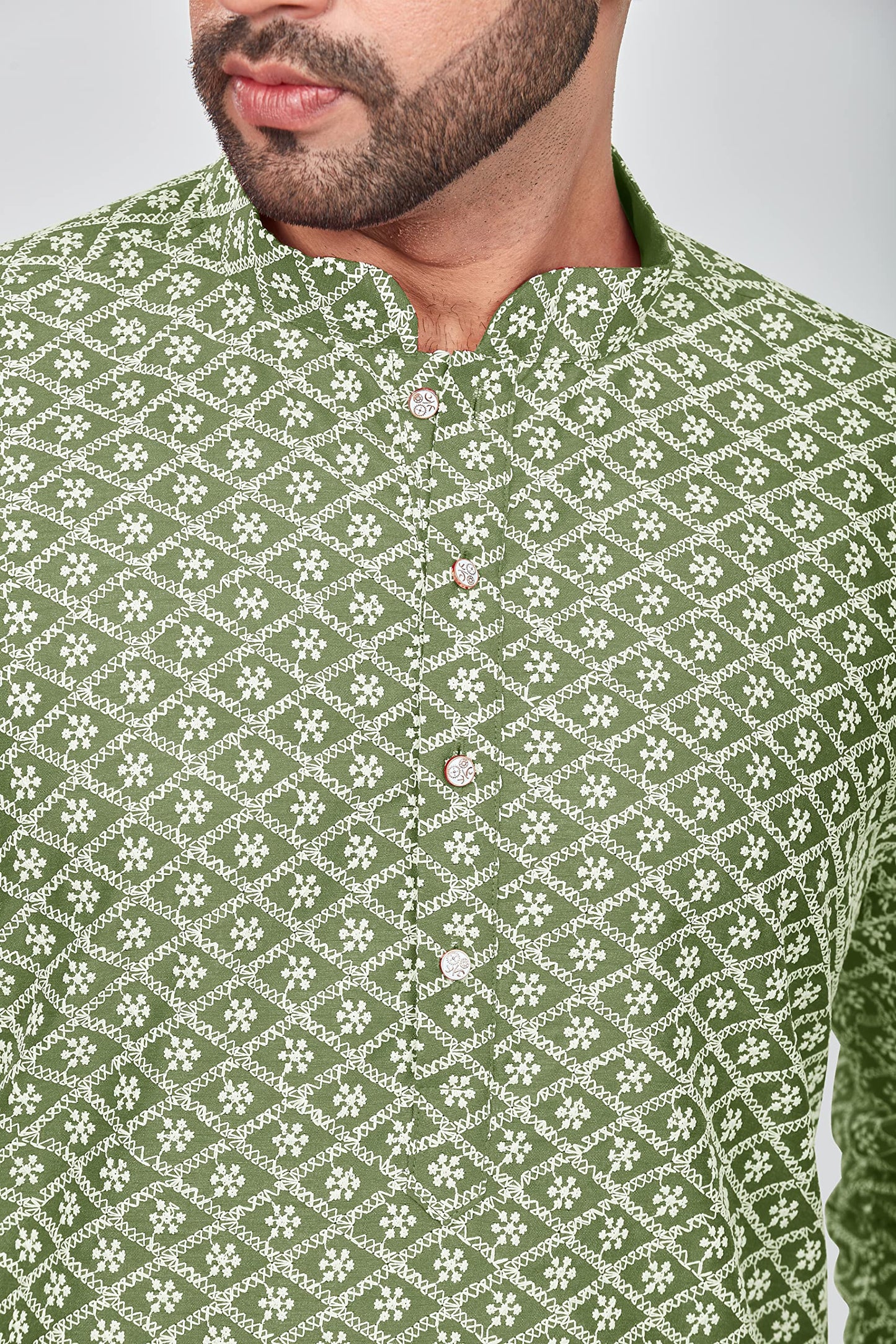 Be Active MenS Cotton Embroidered Lucknowi Green Kurta Set || MenS Kurta Pajama || MenS Kurta Pajama Set || Kurta Pajama For