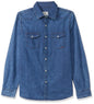 Pepe Jeans Boys Regular Fit Solid Denim Shirts Indigo