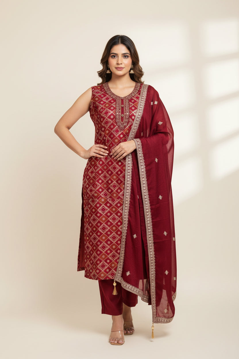 Banarasi salwar suit with heavy dupatta