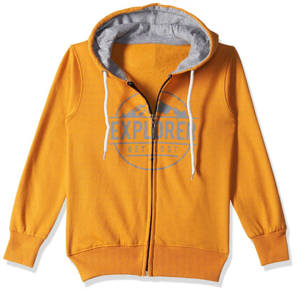 T2F Cotton Hooded Neck Regular Fit Hoodie (Boys-SS_35_Yellow