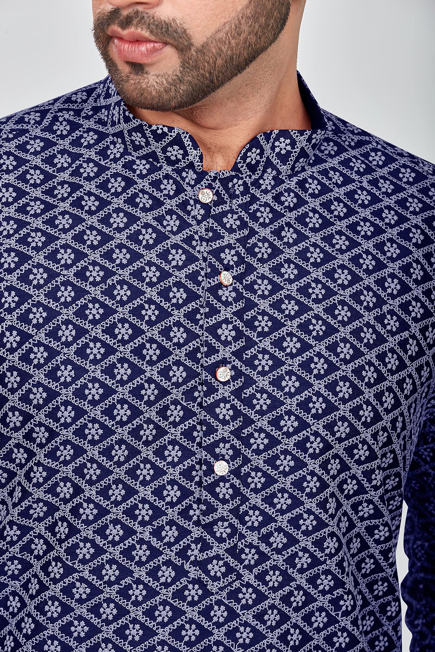 Be Active MenS Cotton Embroidered Lucknowi Navy Blue Kurta Set || MenS Kurta Pajama || MenS Kurta Pajama Set || Kurta Pajama