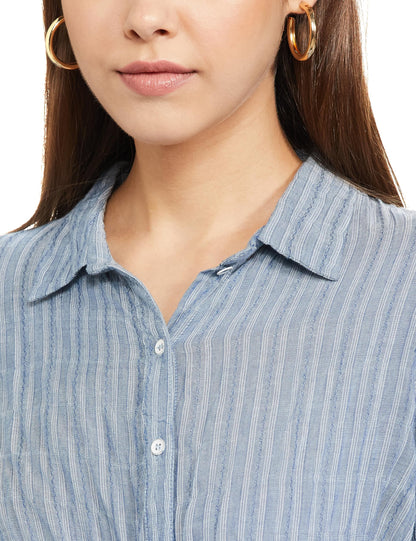 W for Woman Womens Regular Fit Shirt (22FEW31111-820069_Blue