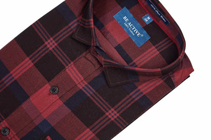 BE ACTIVE Mens Casual 100% Cotton Checkered Shirt || Casual Shirts for Men || Men Casual Shirt || Casual Wear Shirts (CCH0177-2