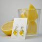 Lemon Fruit Earrings | Handmade Fruit Dangle Earrings | Citrus Lemon Earrings