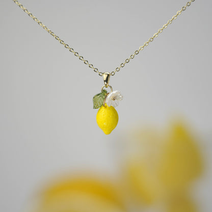 Custom Lemon Necklace | Design Your Own 14K Gold/925 Silver Plated Lemon Citrus Fruit Necklace