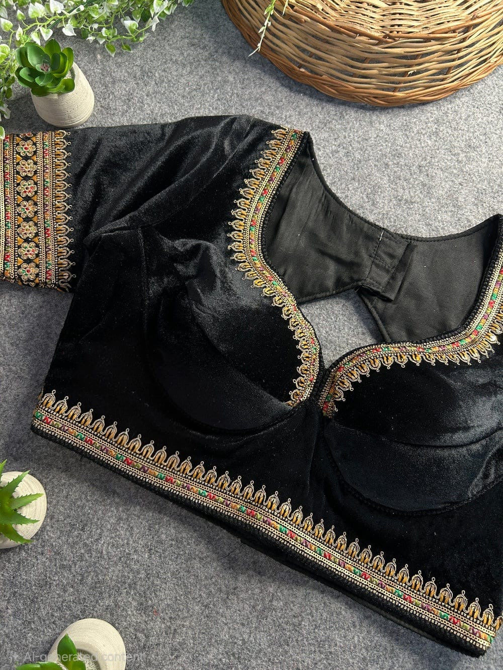 Velvet designer blouses