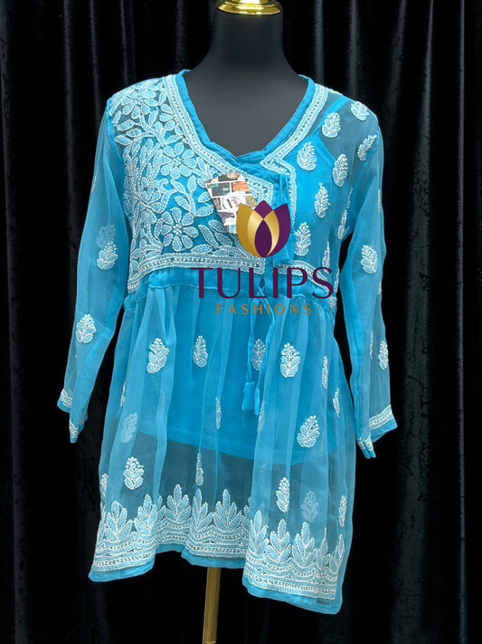 Chikankari short kurti