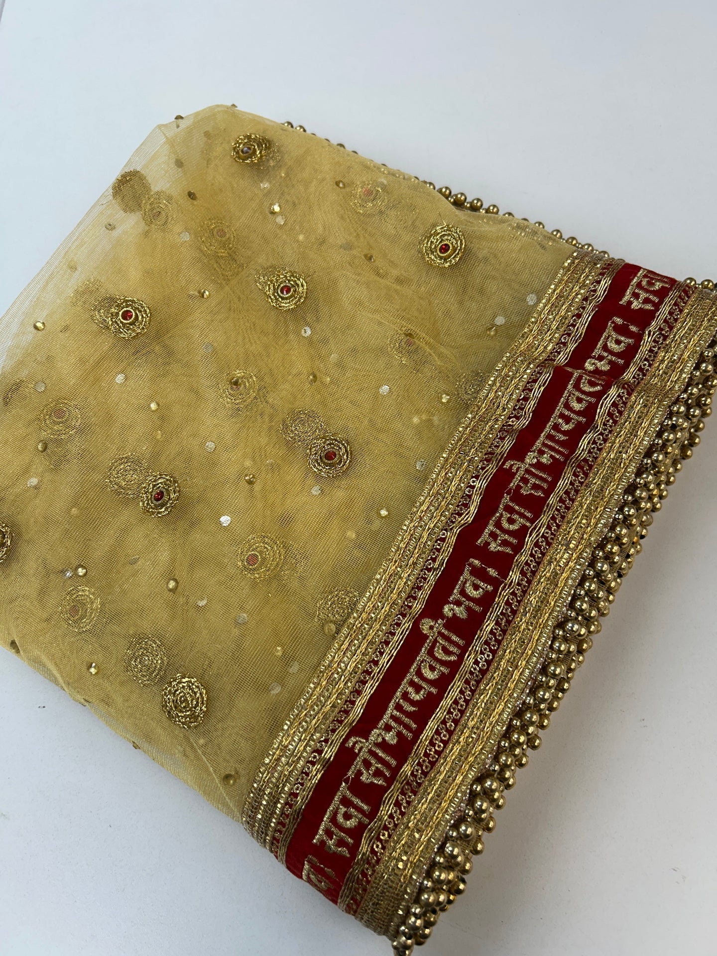 Bridal dupatta | golden dupatta for bridal lehenga/ saree