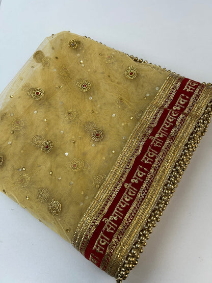 Bridal dupatta | golden dupatta for bridal lehenga/ saree