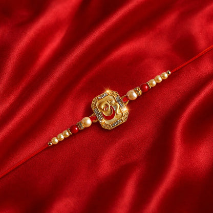 Premium Designer Om Rakhi for Brother – Rakhi Thread, Rakhi Bracelet, Traditional Raksha Bandhan Gift for Bhaiya