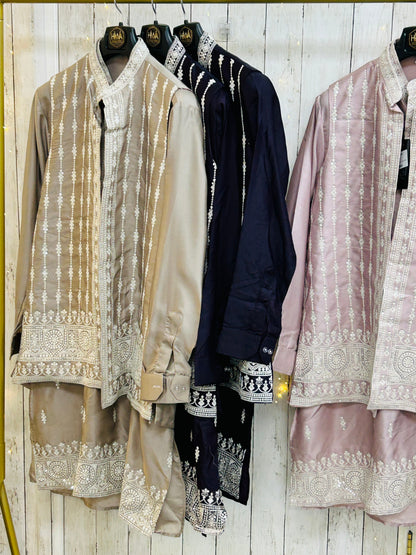 Half jacket kurta set / sherwani