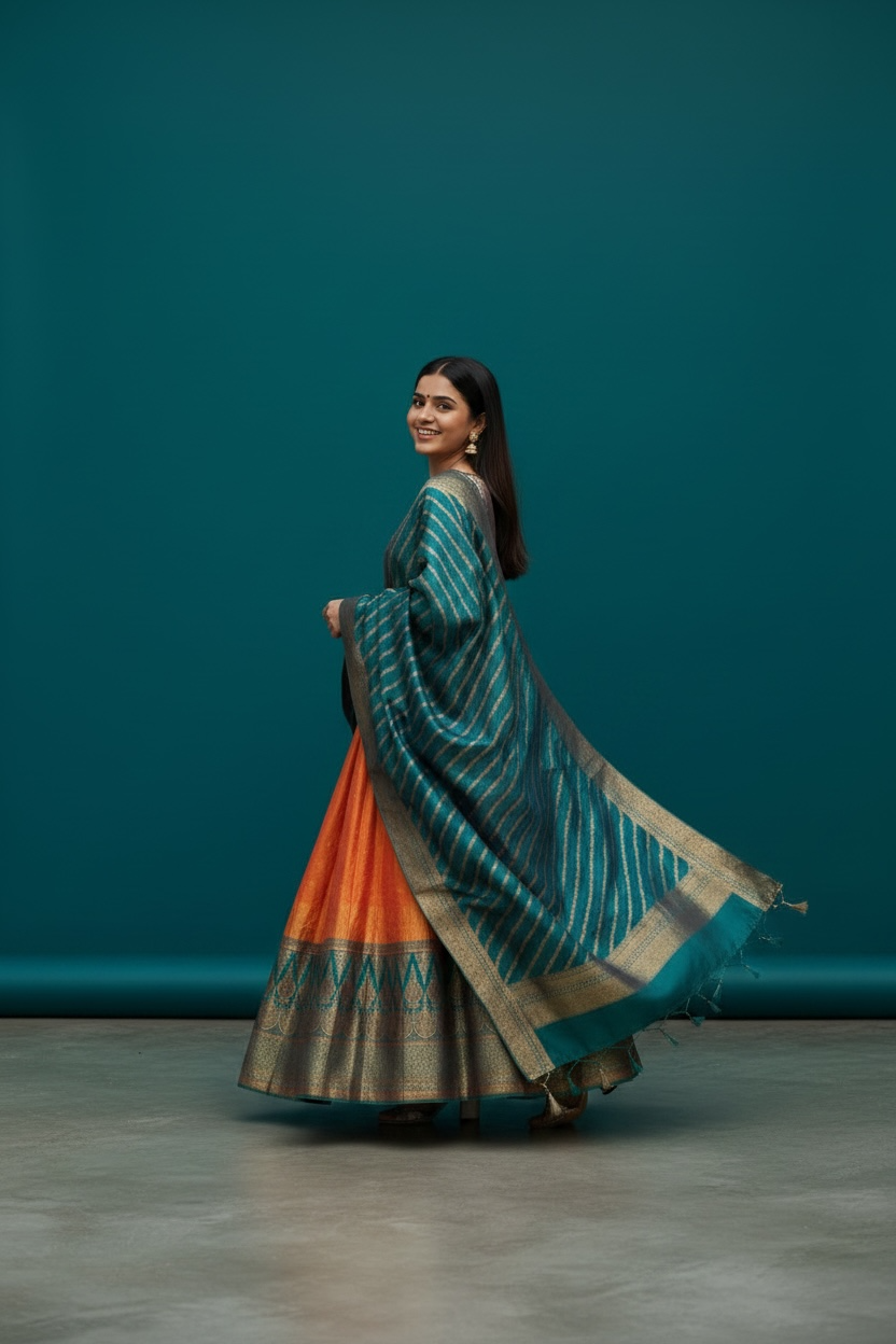 Silk long gown