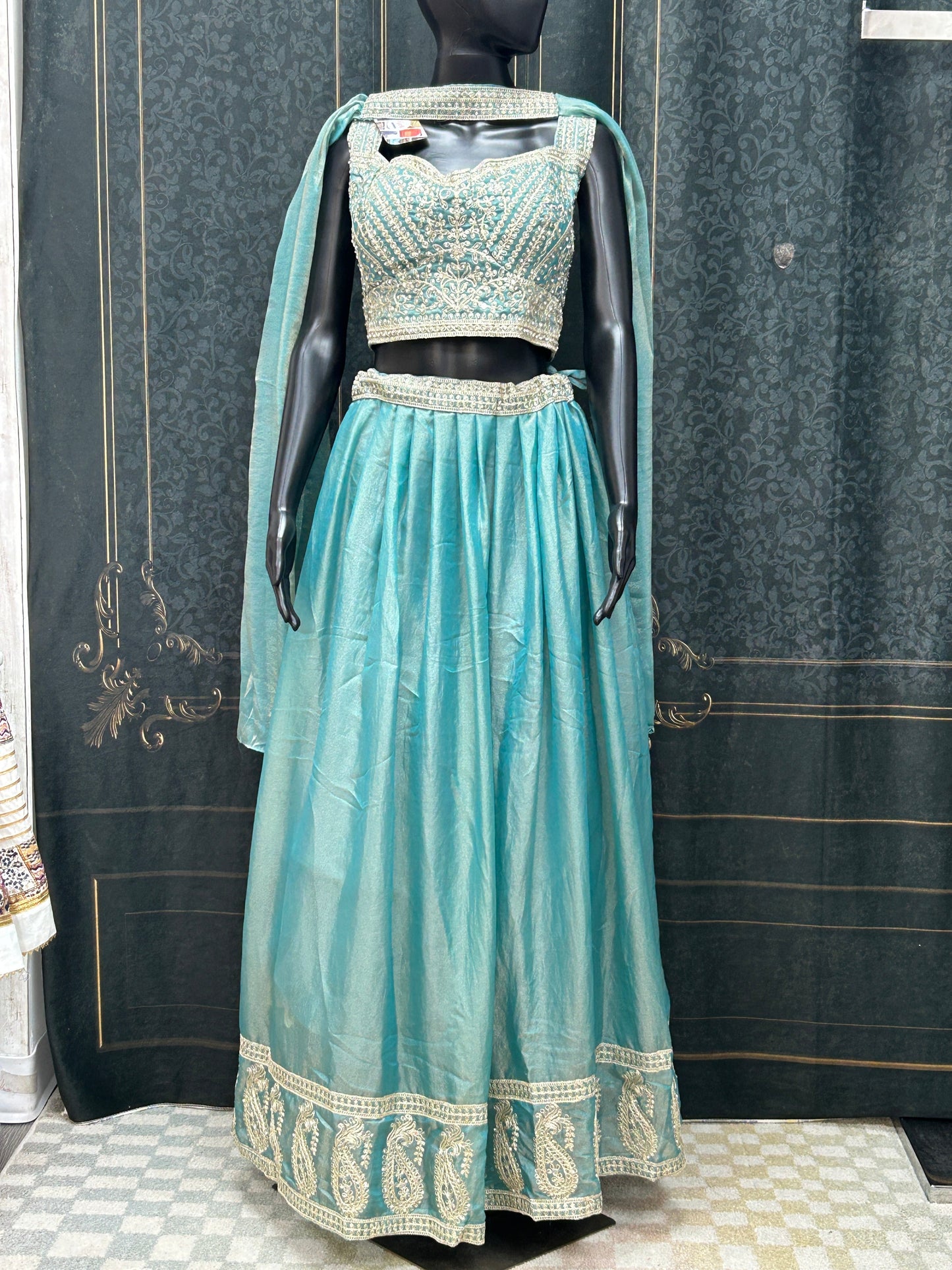 Teal blue : Lehenga Choli set