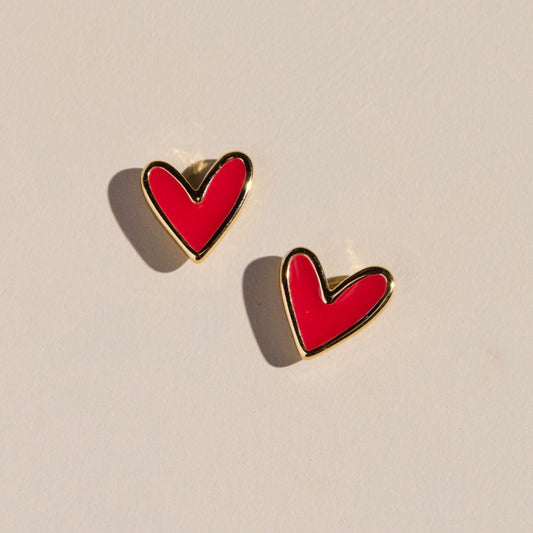 Crimson Sweetheart Studs
