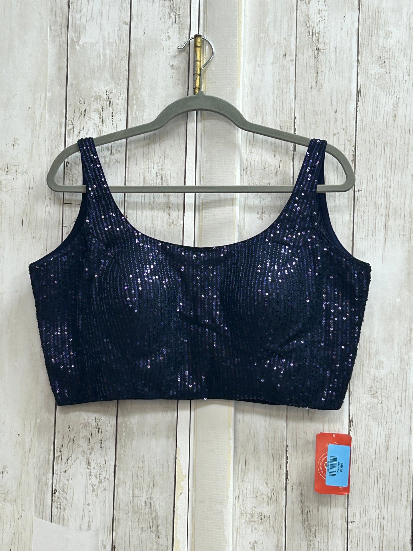 Blue sleeveless blouse