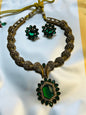 Antique gold finish necklace set