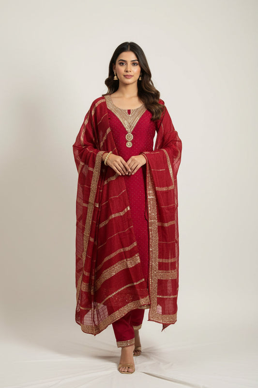 Silk party wear suit