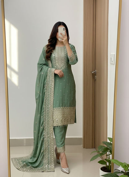 Wedding collection: Chinon silk salwar suit