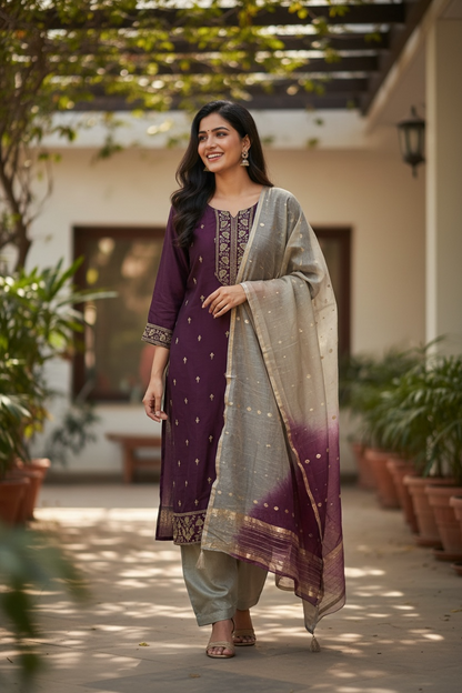 Silk salwar kameez set