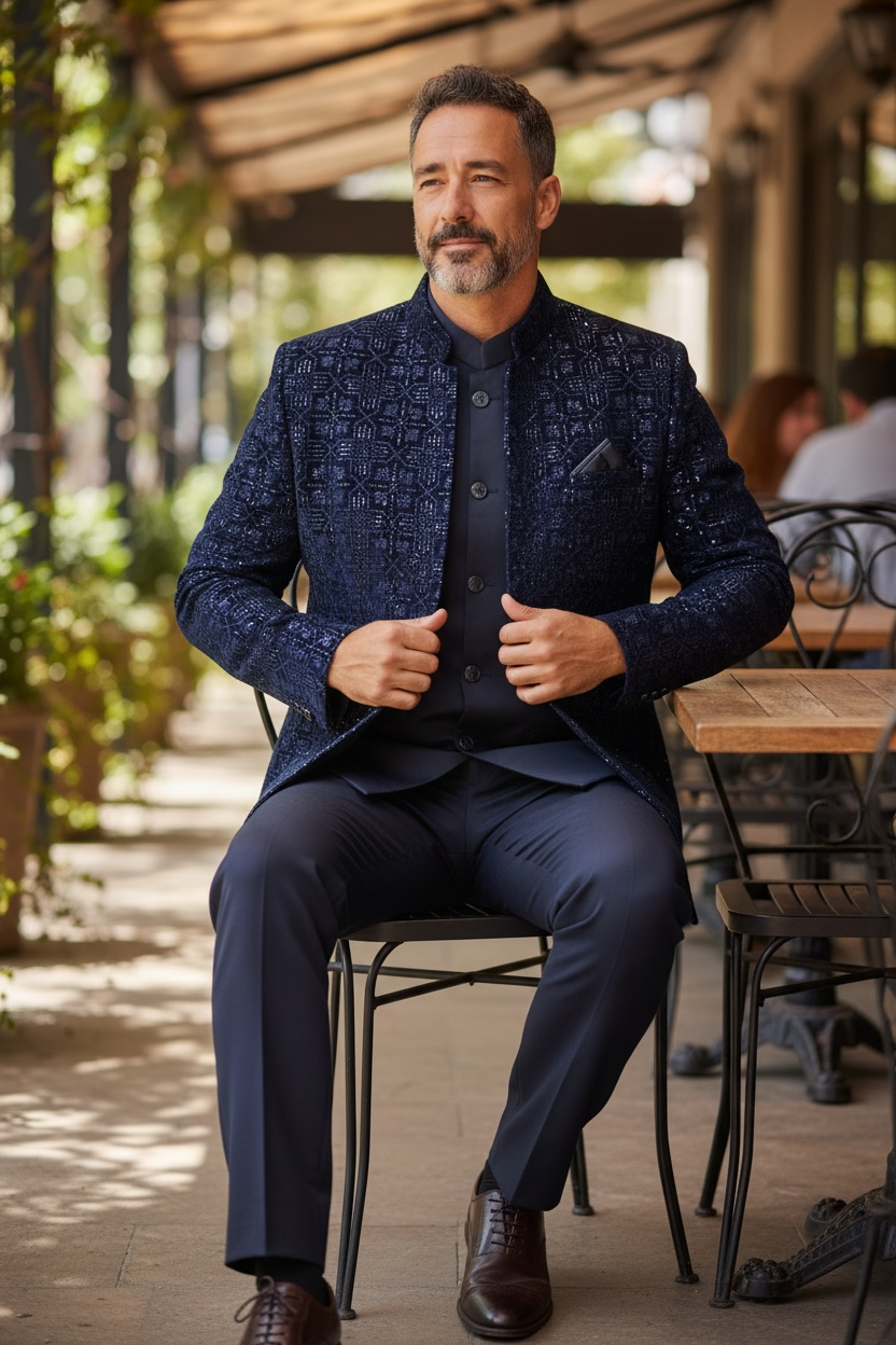 Velvet jodhpuri set | Indo western sherwani