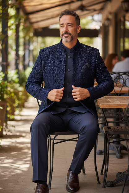 Velvet jodhpuri set | Indo western sherwani