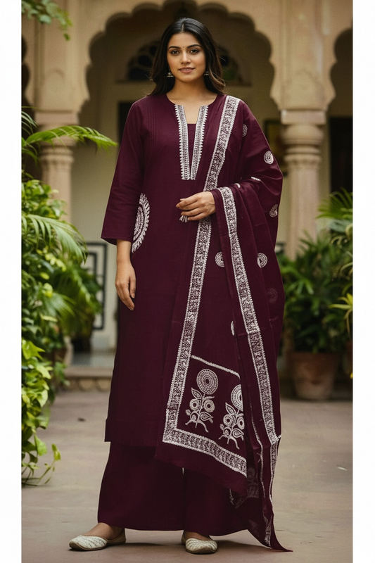 Cotton Kurti Plazzo set
