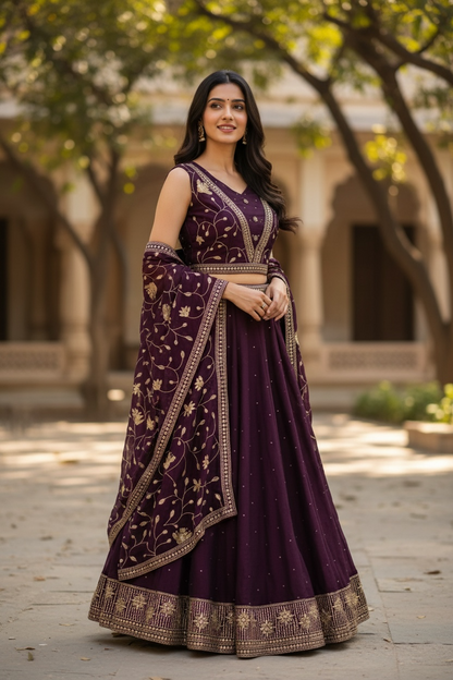 Purple lehenga Choli set