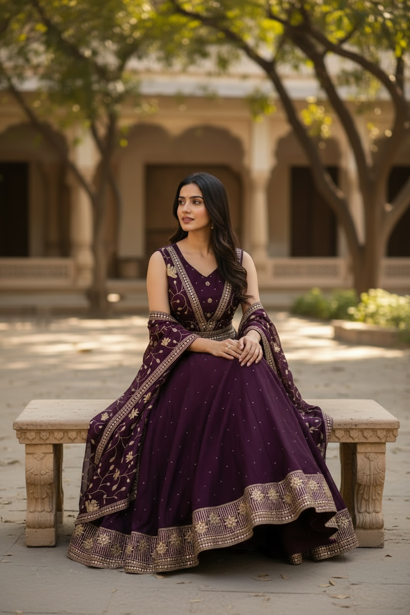 Purple lehenga Choli set