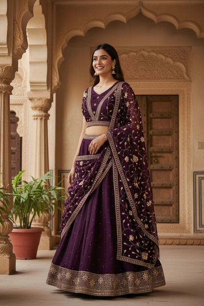 Purple lehenga Choli set