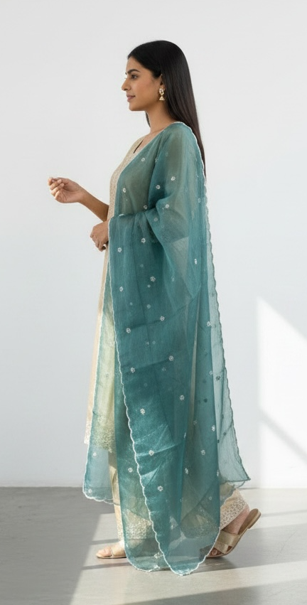 Tissue silk Kurti Plazzo set