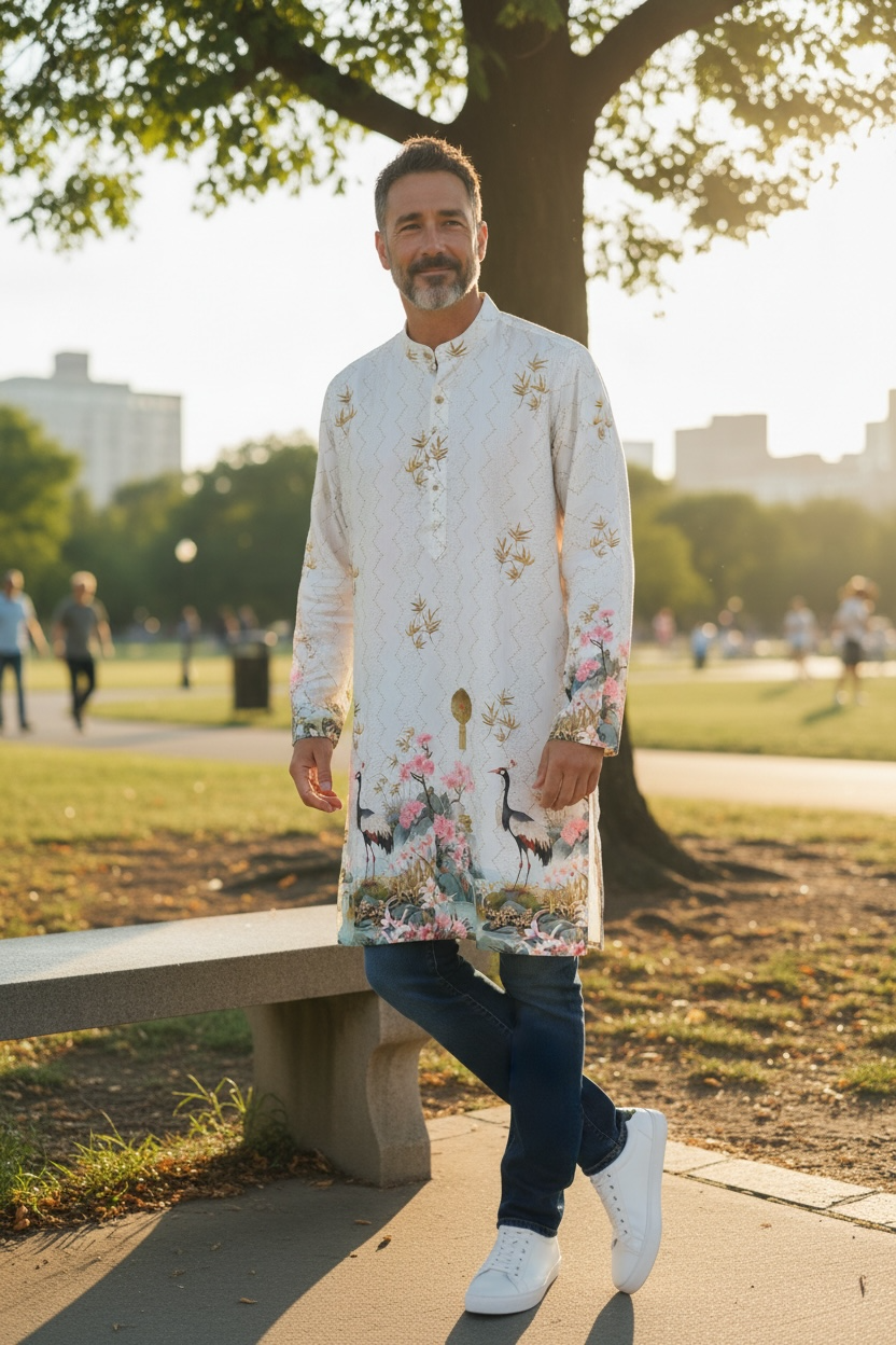 Digital print kurta for men