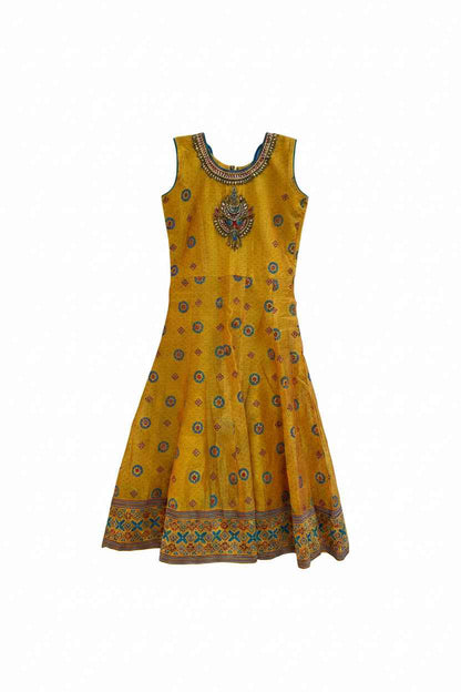 Silk Anarkali Kurti for little girls