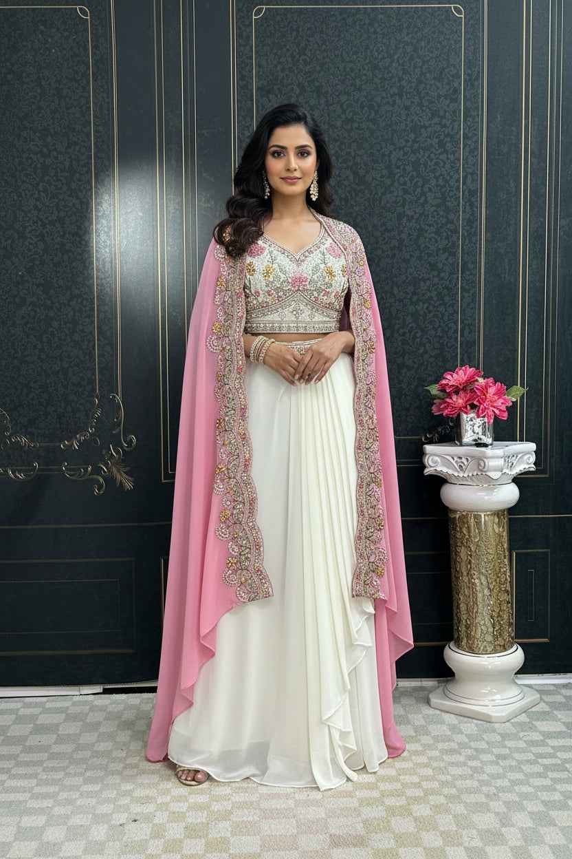 Lehenga saree : pink