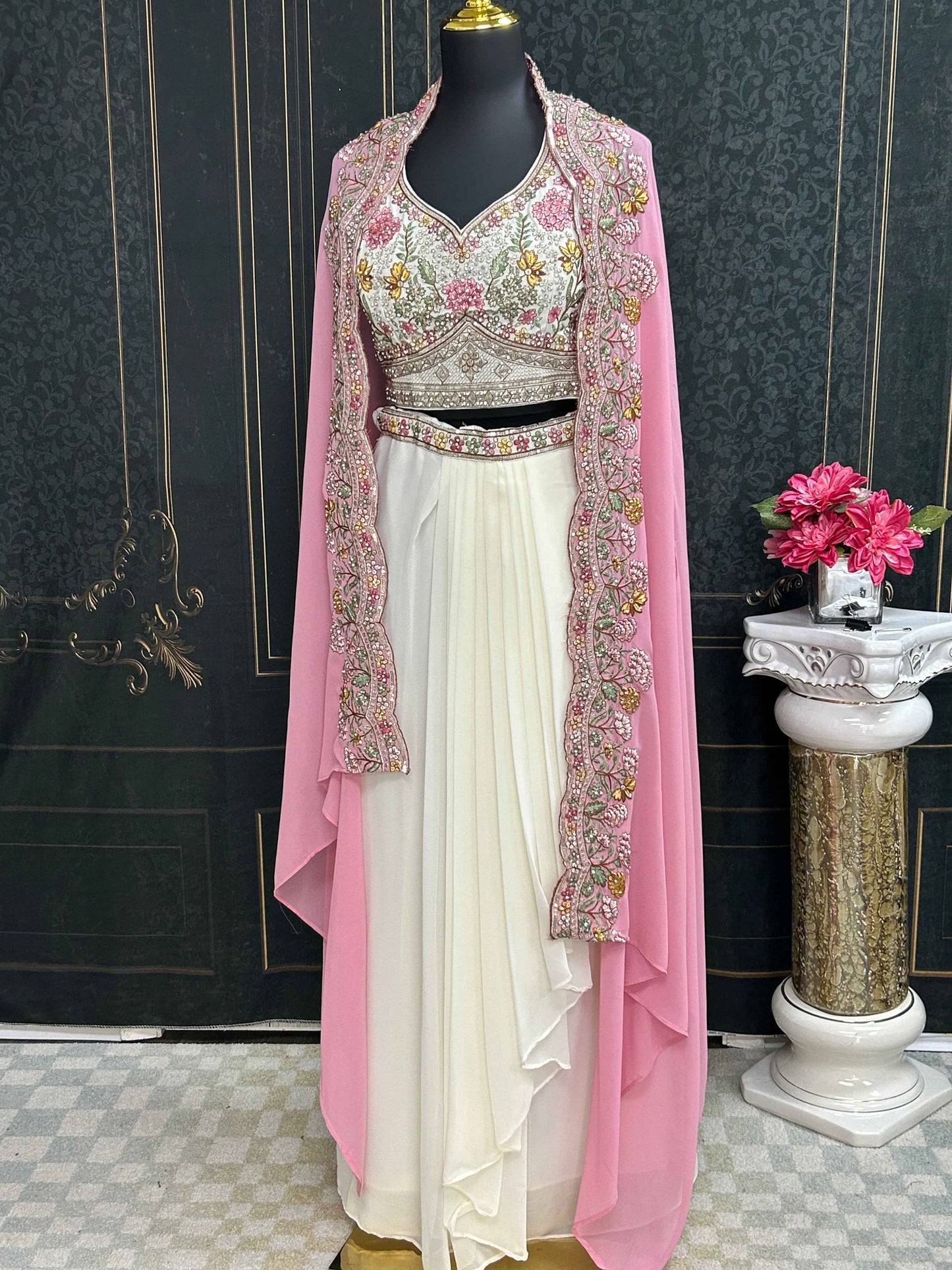 Lehenga saree : pink