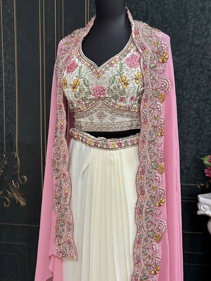 Lehenga saree : pink