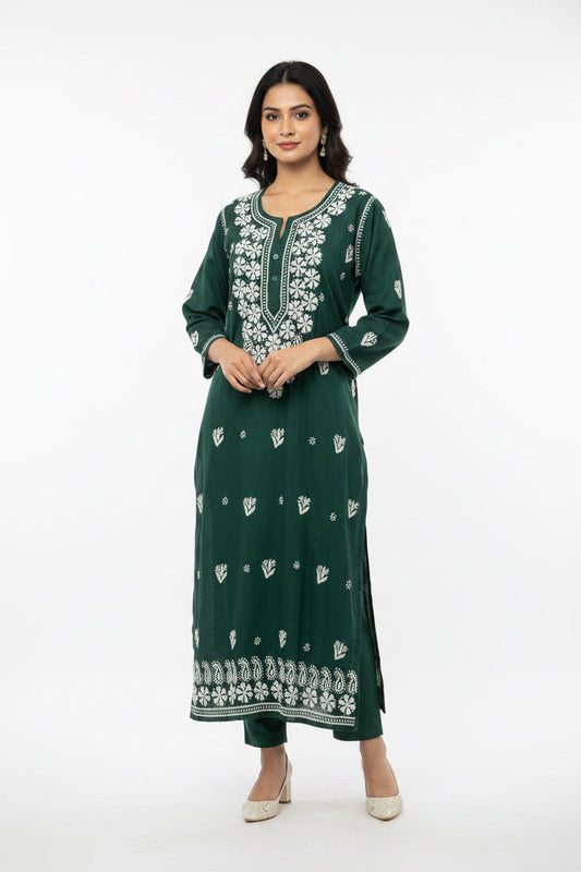 Cotton chikankari Kurtis