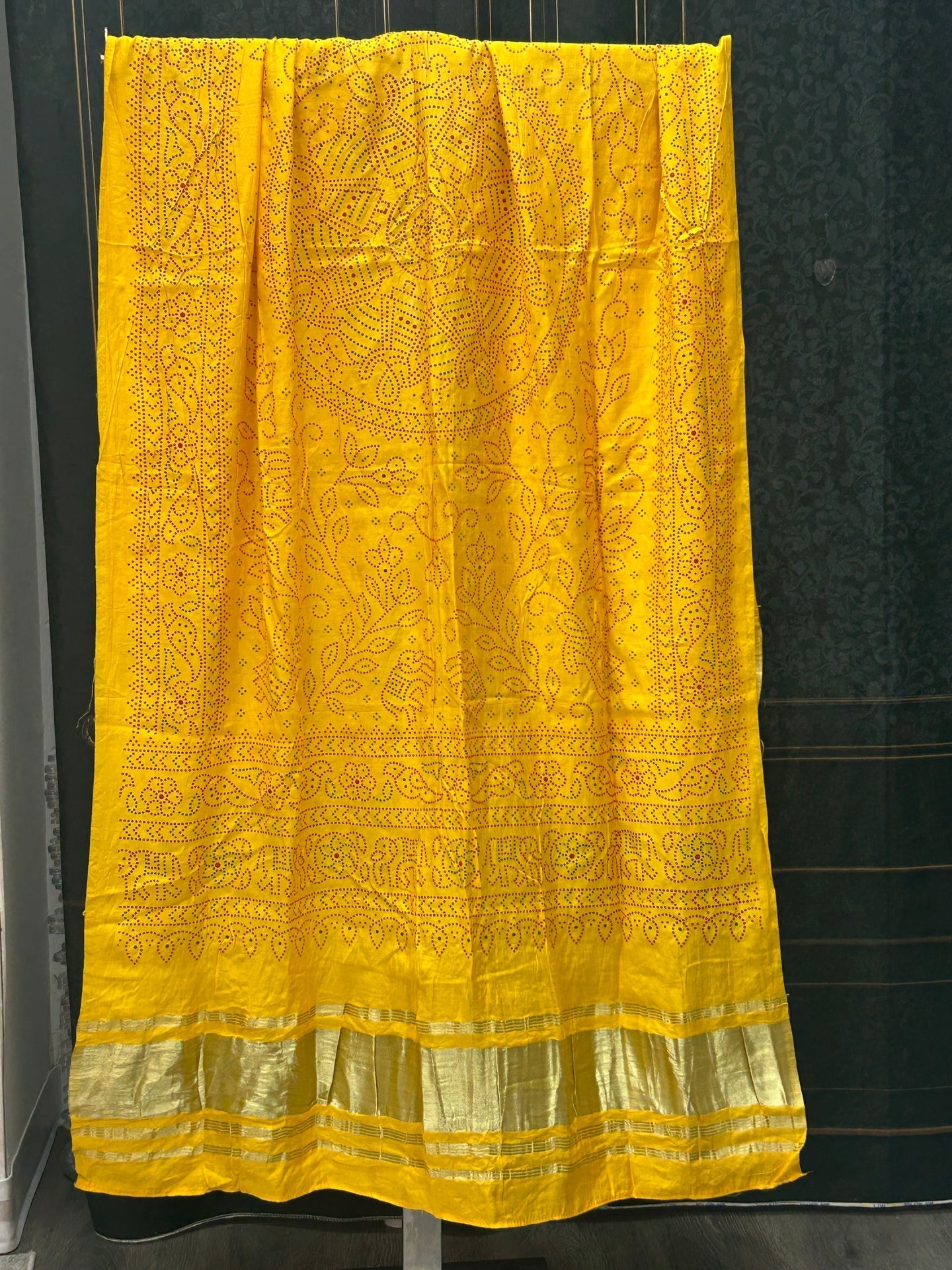 Yellow gajji silk dupatta