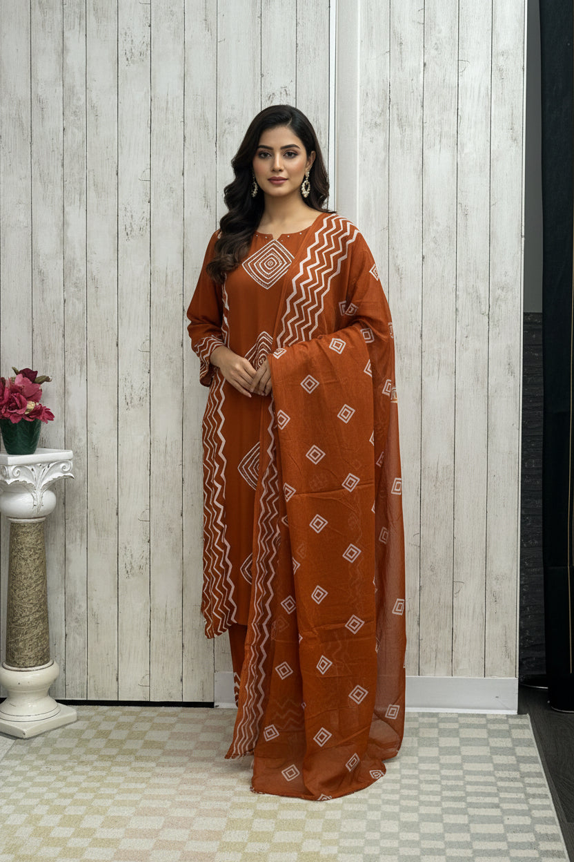 Rayon cotton Kurti palazzo set