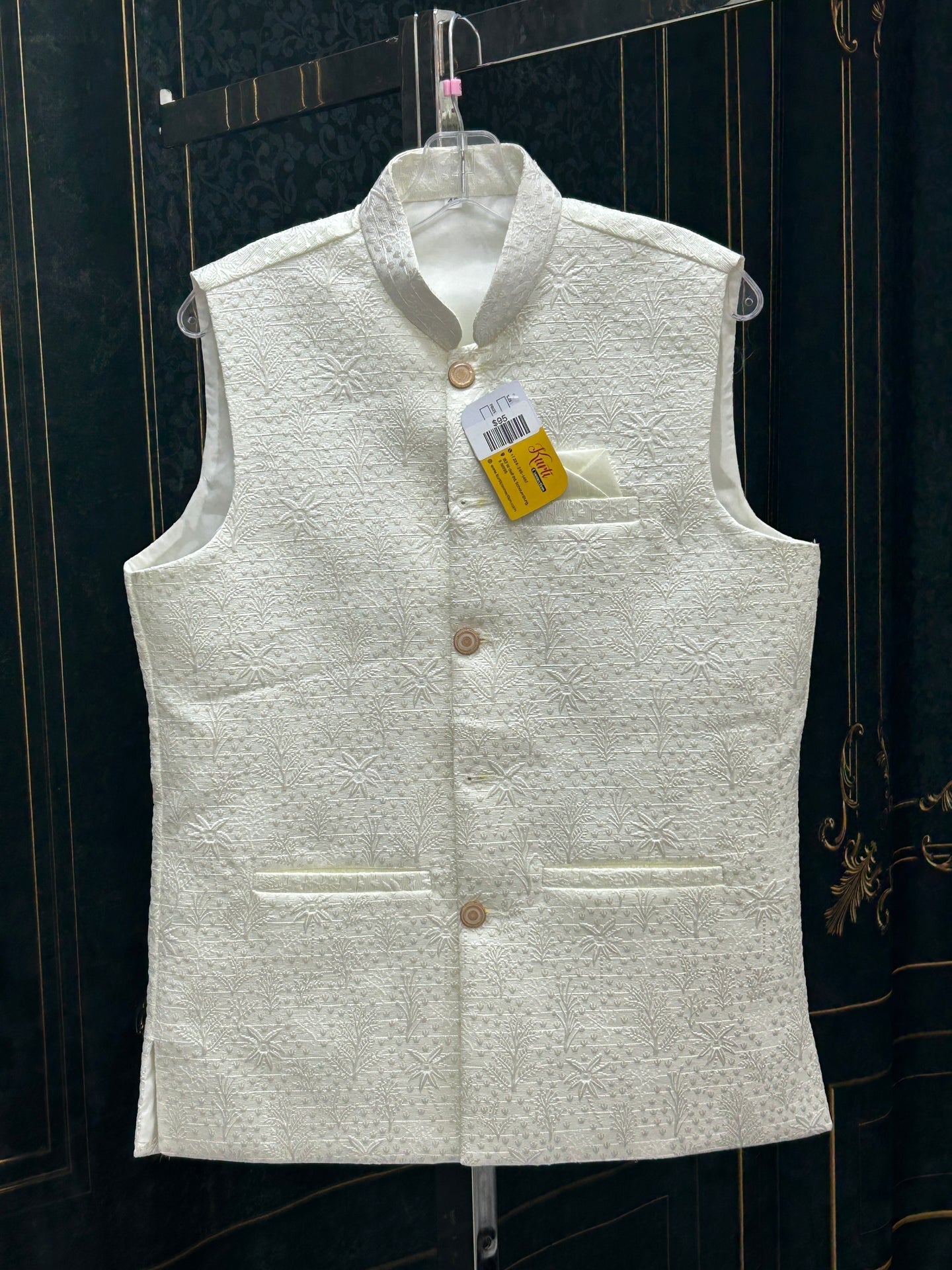 Off white jacket for men’s kurta
