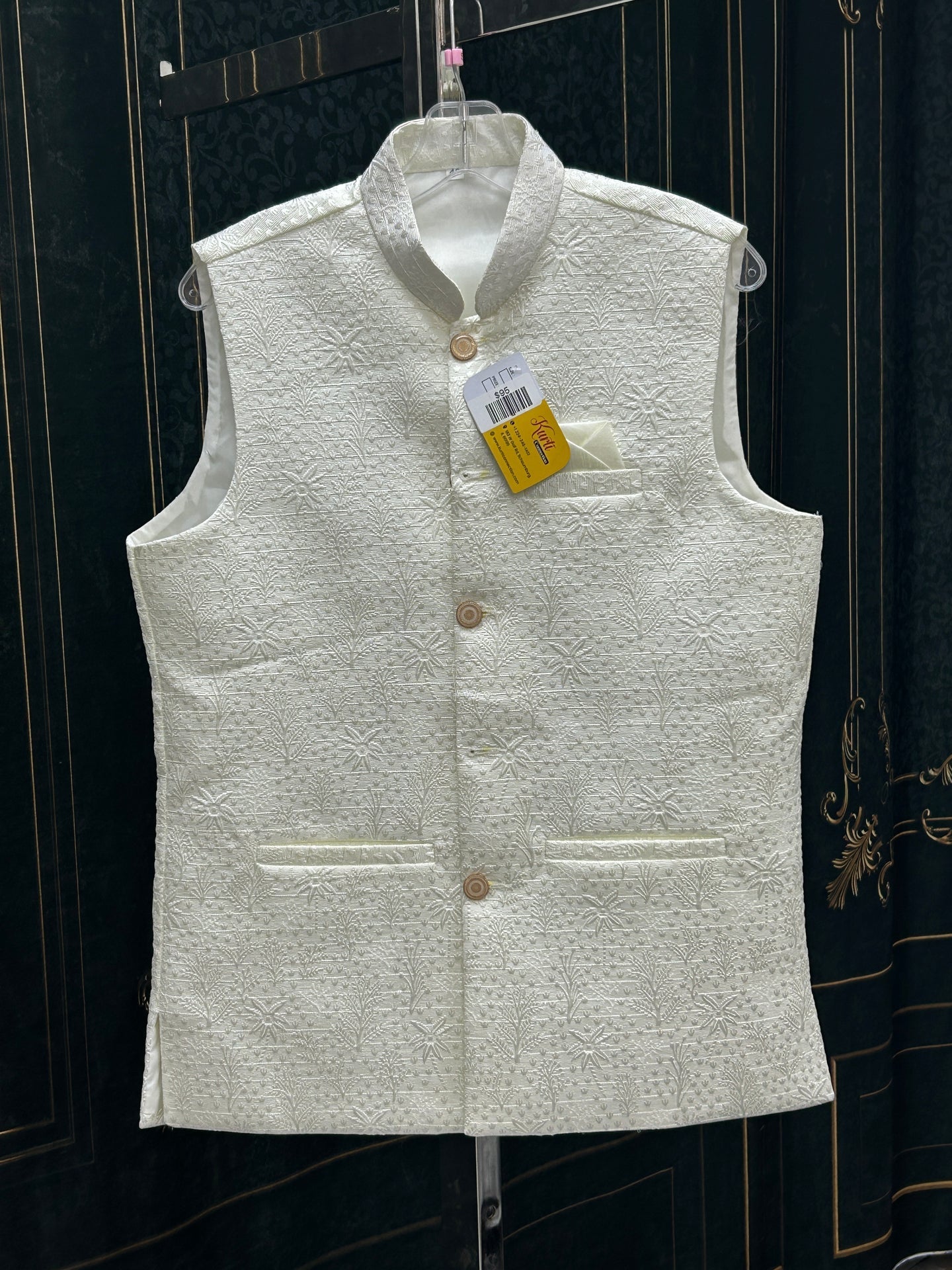 Off white jacket for men’s kurta