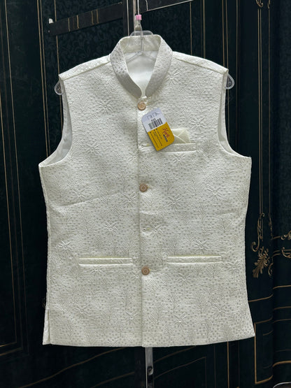 Off white jacket for men’s kurta