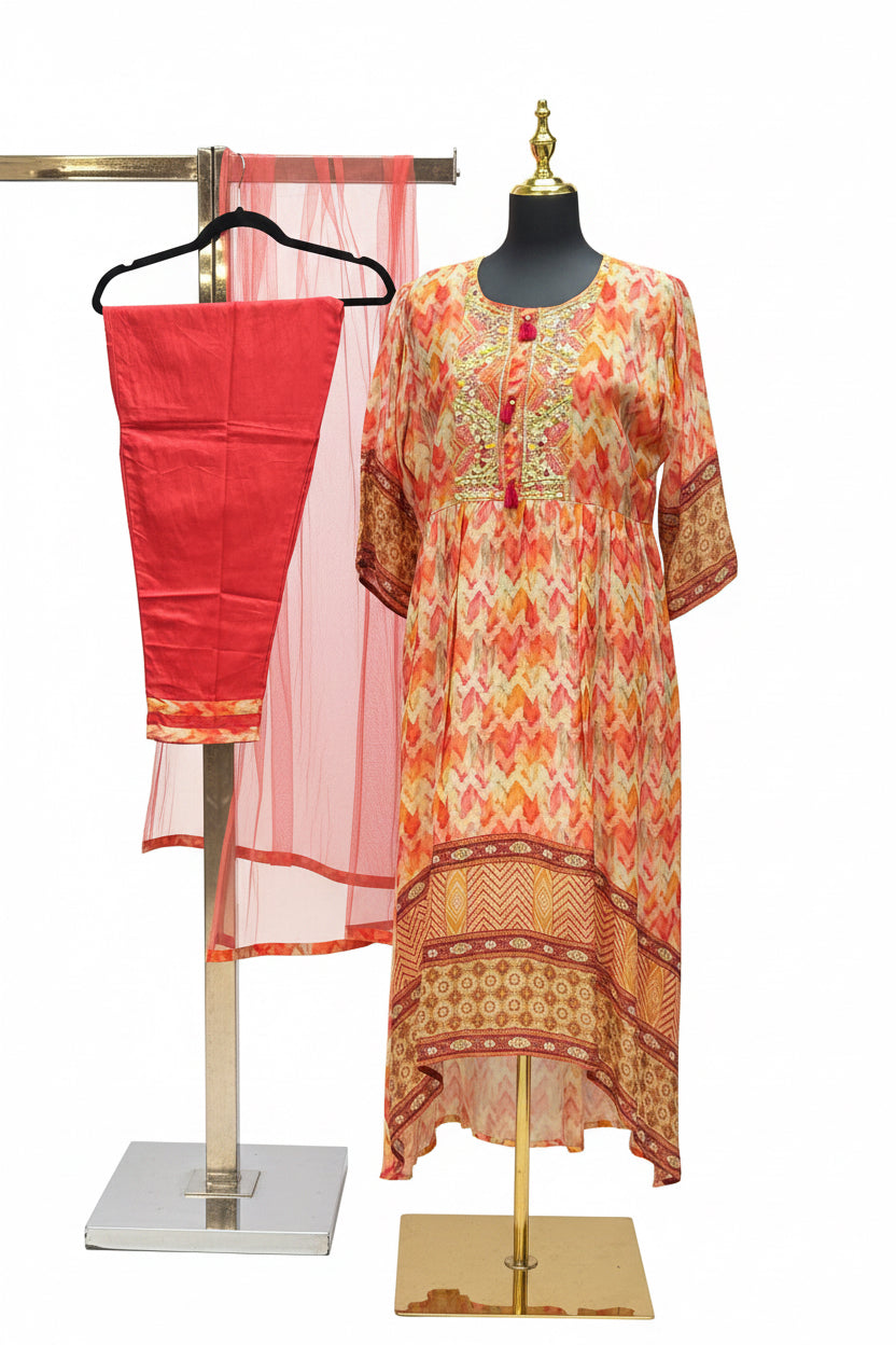 Chiffon kurti set