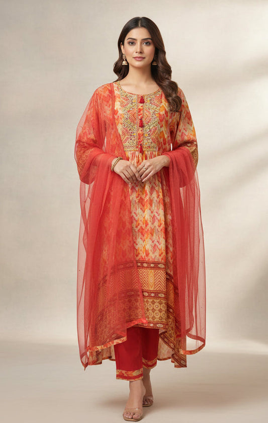 Chiffon kurti set