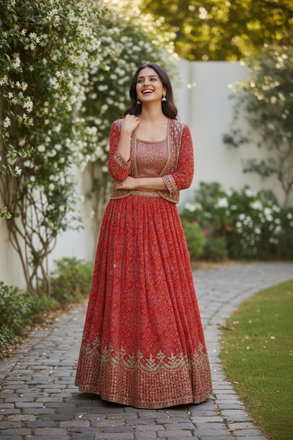 Bandhani print lehenga Choli set
