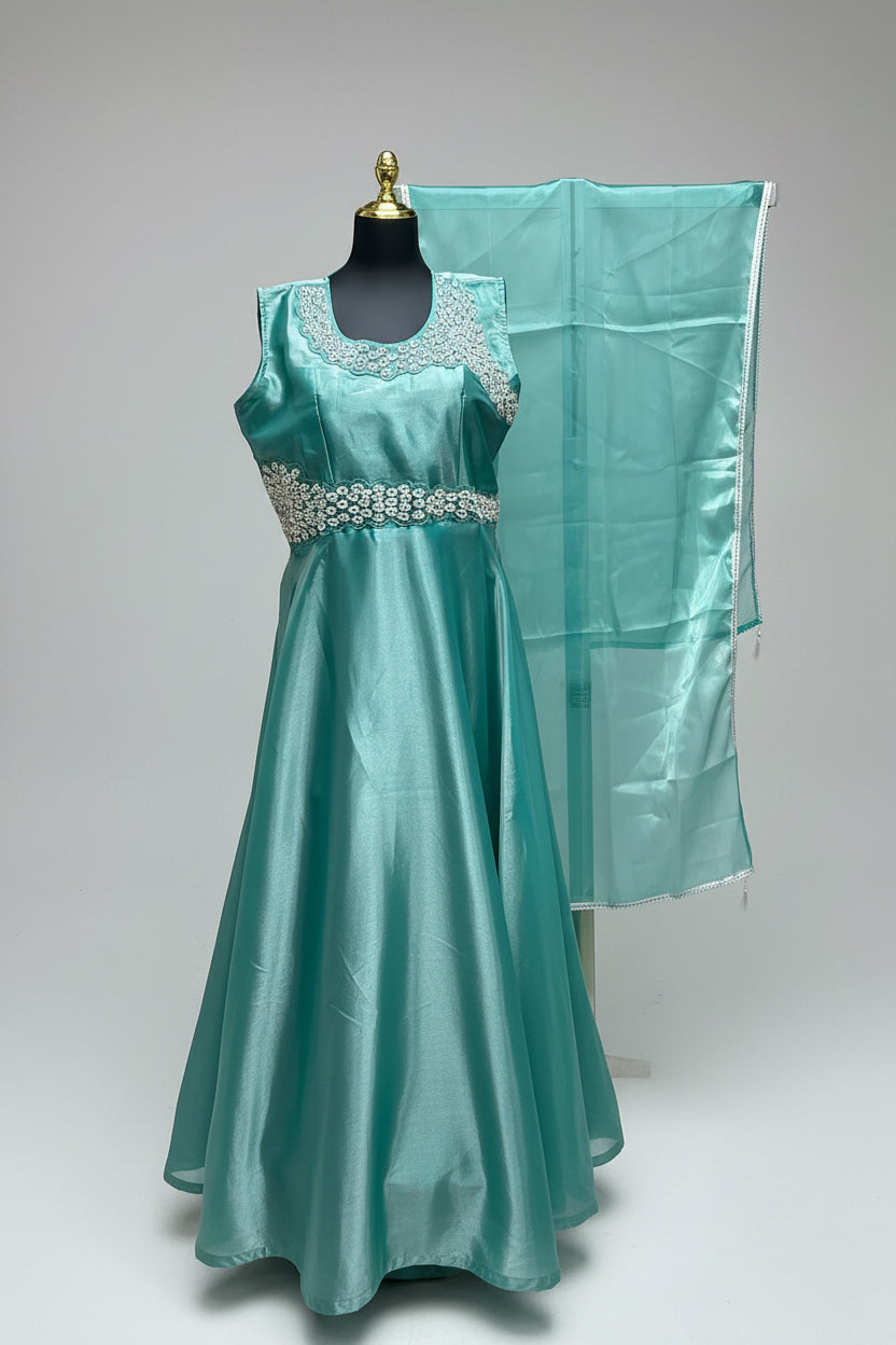 Tissue silk long dress : plus size