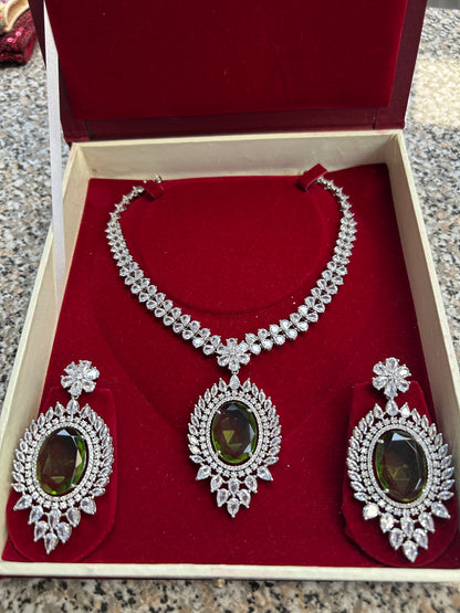 AD necklace set : mehandi green