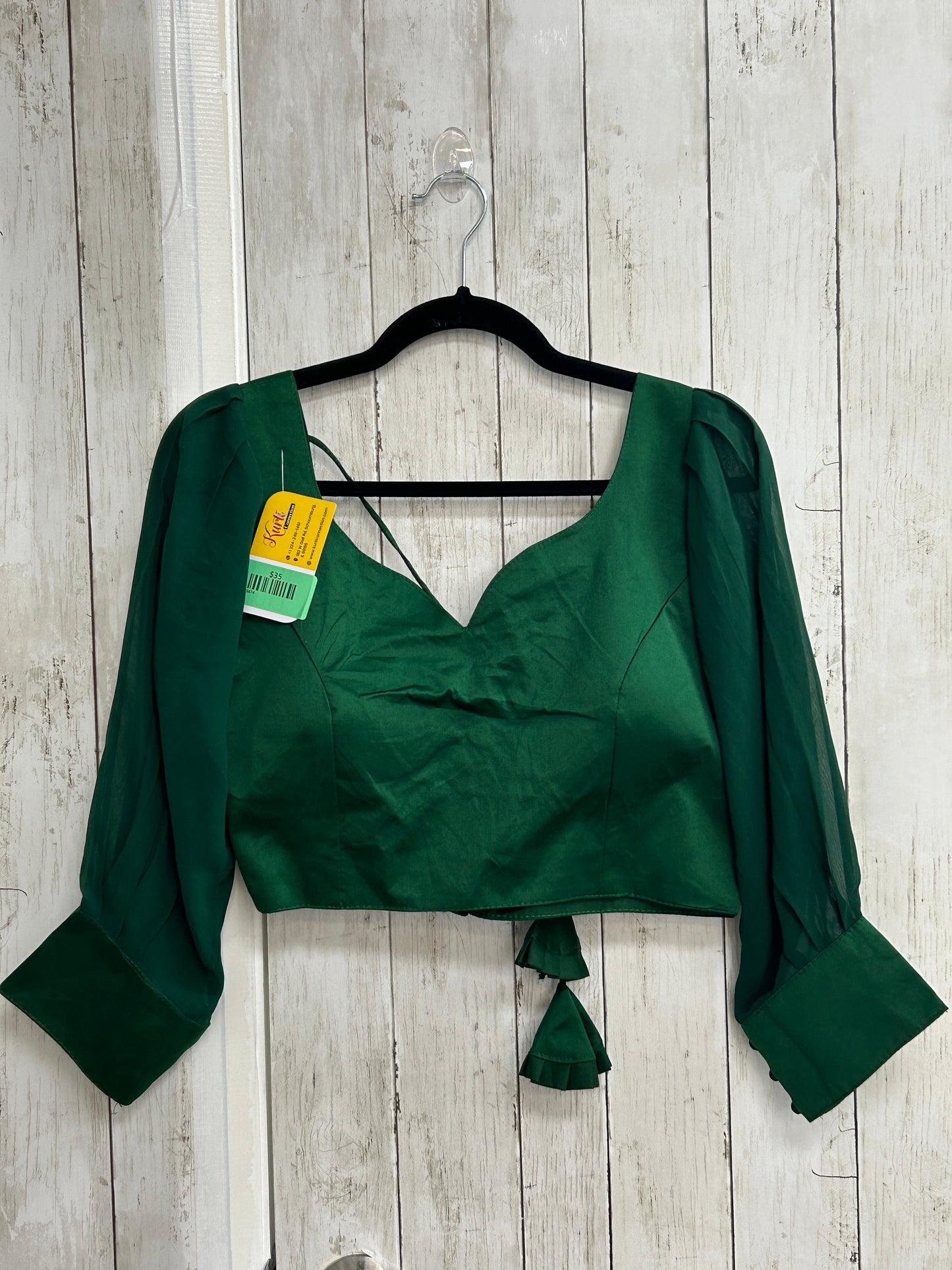 Green long sleeve blouse