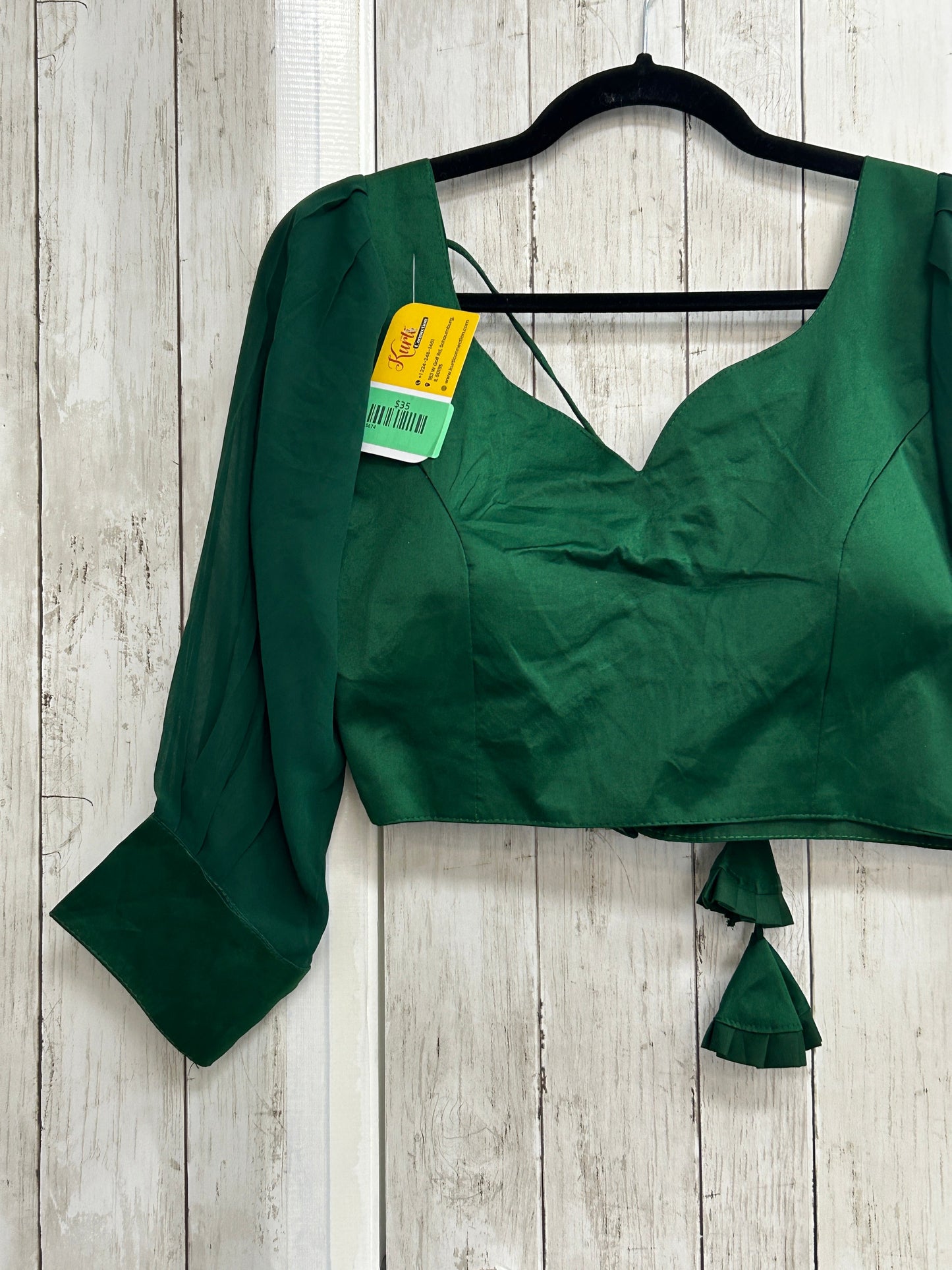 Green long sleeve blouse