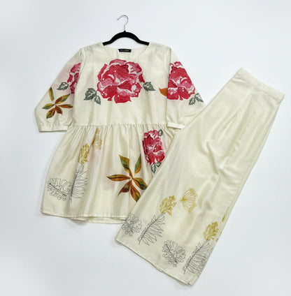 Crape silk co ord set