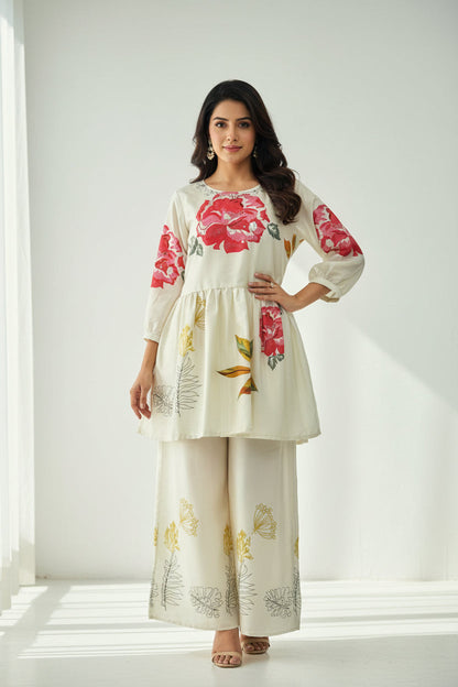 Crape silk co ord set